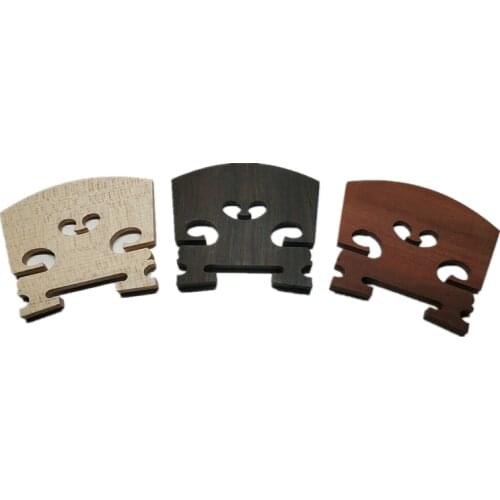 3pc 4/4 Size Violin Bridge Maple / Ebony / Red Wood Sound Test Free Shipping