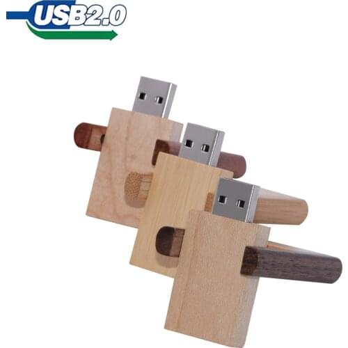 Popular USB2.0 custom logo Wooden usb flash drive rotatable pen drive 4gb 8gb 16gb 32GB 64gb U disk memory Stick wedding gifts