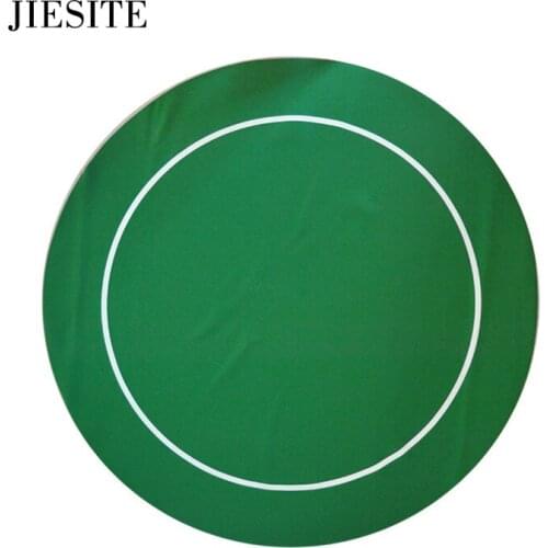 138cm Green Rubber Mat Poker Game gambling Table mat Casino Layout Texas 'em Poker Round Poker Cloth with Shoulder Bag