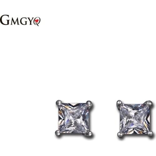 GMGYQ Aretes De Mujer Modernos 2018 Supply Cubic Zirconia Square Shape Simple Earrings For Women Fashion Jewelry Accessories
