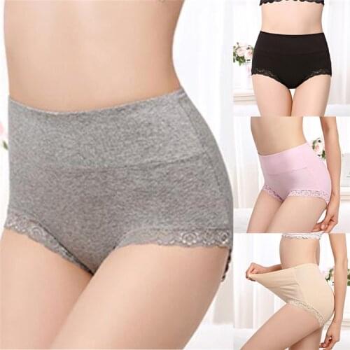 Ladies Modal Solid Mid-Waist Panties Sexy Lace Decoration Bamboo Fiber Beautiful Breathable Panties Wholesale