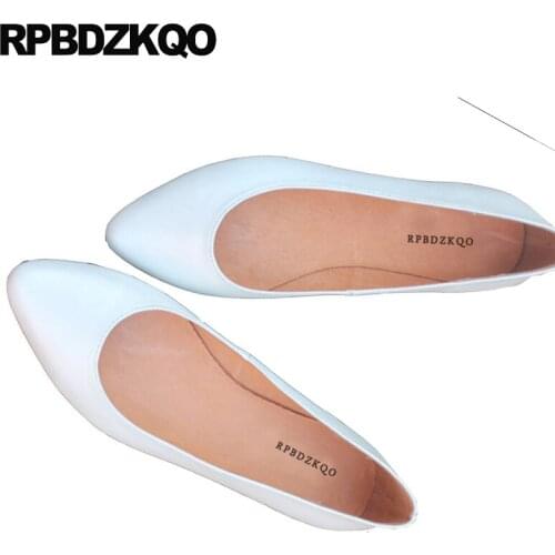Women Work Large Size 2021 Chinese White Pointed Toe Spring Autumn 35 Slip On Designer Shoes China Korean Plain Ladies Flats