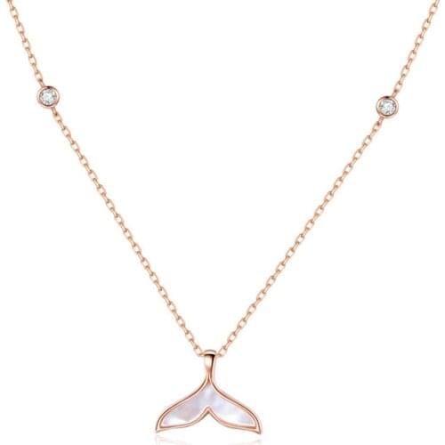 Mermaid Tail Shell Necklace Female Sterling Silver Ins Necklace 925 Sterling Silver Necklaces for Women