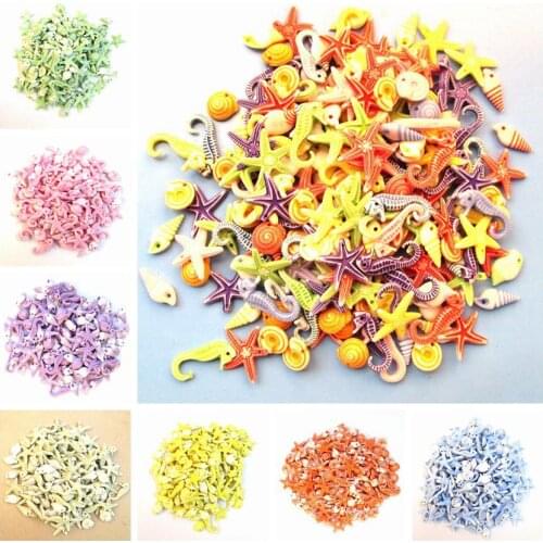 100pcs Mixed Color 9-15mm Acrylic Sea Animal Series Spacer Beads For Jewelry Making child DIY Bracelet Necklace Accessories