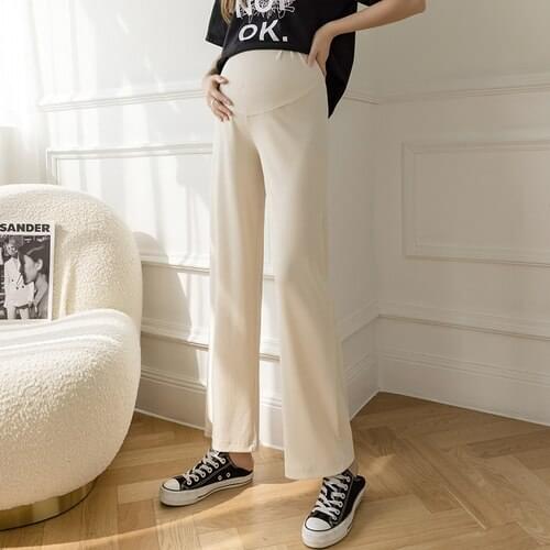 29951# Maternity Pants Summer Casual Pants Loose Casual Comfy Belly Support Pants Elastic Waist Maternity Trousers