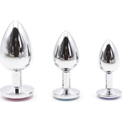 3 Size Anal Plug Heart Stainless Steel Crystal Anal Plug Removable Butt Plug Stimulator Anal Sex Toys Prostate Massager Dildo