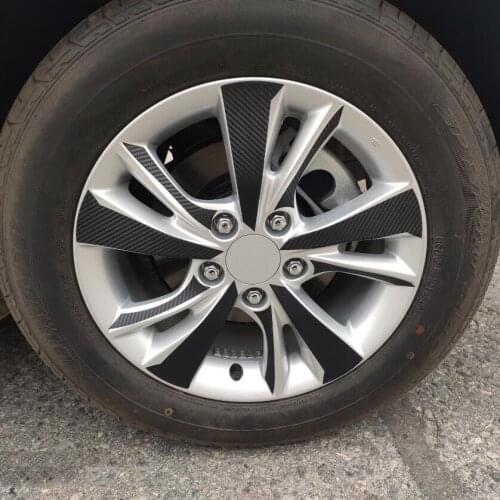 3D 4D Carbon Fiber 16" Car Wheel Hub DIY Stickers For HONDA VEZEL HR-V 2015-2018 Rims Decal Protective Vinyl Wrap Film Overlayer