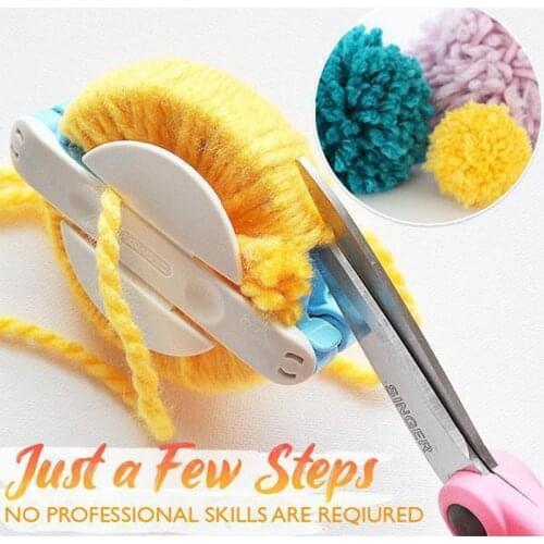 4PCS/Set Pompom Maker DIY Knitting Loom Kit Fluff Ball Weaver Needle Craft Pom Making Hair Ball Machine DIY Making Toys