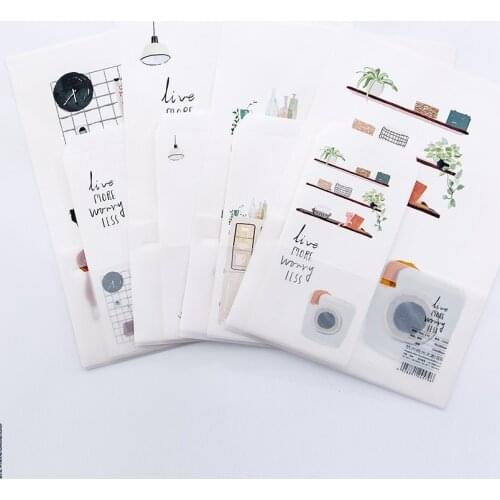 9pcs/Set 3 envelopes+6 writting paper Creative Real Life Series Envelope For Gift Stationery School Supplies