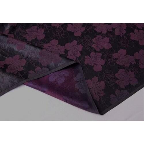 CF728 Noble Flowers Cotton Mulberry Silk Satin Watered Gauze Cloth Dress Cheongsam Silk Plain Gambiered Fabrics Chinese Silk