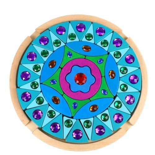 Baby Wooden Constructor Set Rainbow Blocks Mandala Nordic Loose Parts Toy Child Kids Montessori Children Toddler Waldorf