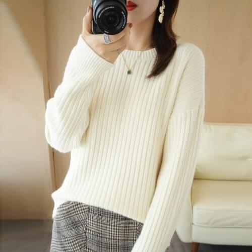 Brown Cashmere Sweaters Women Winter Warm Soft Loose Knitted Pullovers Female Basic Solid Knitwear Wool Sweater White Jumper