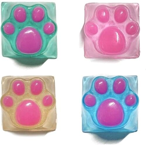 Kitty Paw Cat Paws OEM Resin Keycap RGB Translucent Resin Keycap for Cherry MX Switches Mechanical Keyboard