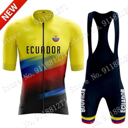 Team Ecuador 2021 Cycling Jersey Set Men Cycling Clothing Summer Road Bike Shirts Suit Bicycle Shorts MTB Ropa Ciclismo Maillot