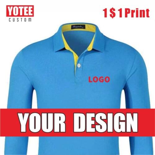 YOTEE autumn and winter long-sleeved polo suit personal company group logo embroidery men and women long-sleeved POLO