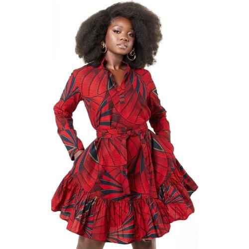 Summer African Women Printing Long Sleeve Dress African Dresses for Women African Clothes African Clothing