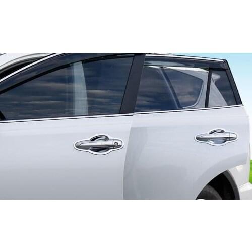 8Pcs/set Car Exterior Door Handle Bowl Trim Sticker Styling Fit For Toyota RAV4 2014 Car-covers Auto Accessories