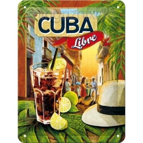 Nostalgic Art Vintage Tin Sign Cuba Libre Bar Pub College Dorm Home Wall Decor Home Decor Art Poster Retro Vintage