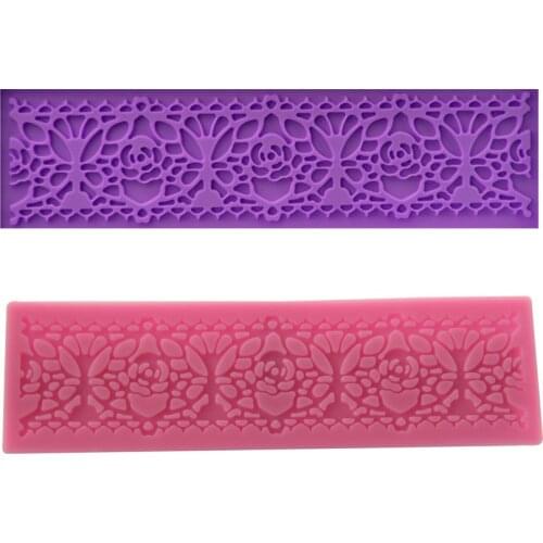 New lace silicone mold turns sugar chocolate cake baking mold Gypsum DIY manual mold embossing mold