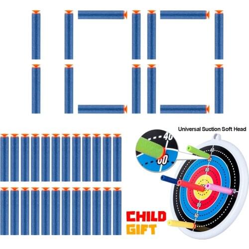 100PCS Pack Darts For Nerf Accessorise Universal Suction 7.2cm Refill Bullets Toy GunFoam Blasters Hangable Dartboard for Kids