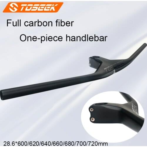Full Carbon Fiber MTB Bicycle Handlebar 3K Matte Mountain Bike Integrated Handlebar/Stem-17degrees 28.6mm 600-720mm Handle Parts