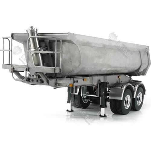 Rc Car Toys 1/14 Simulation Truck Model Hydraulic Lifting Metal U Bucket Semi-Trailer Dump Truck Tractor Trailer Tamiya LESU