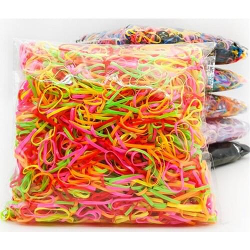 1000pcs Girls Colourful Rubber Bands Children Elastic Hair Bands Ponytail Holder Women Hair Ring Sweet Girls Hair Accessories