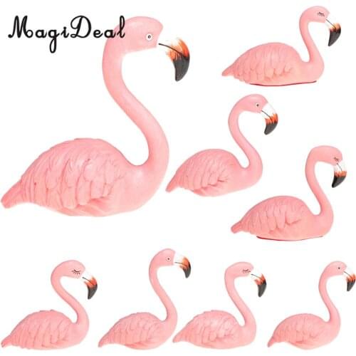 Chic Flamingo Ormament Figurines Sculpture Wedding Decor Home Decoration 8 Styles 8-15cm, Pink