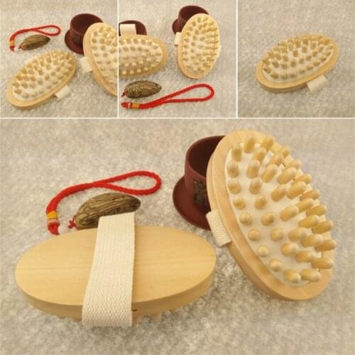 Body Brush Massage Hand-held Manual Massager Skin Stimulation Cellulite Reduction Natural Wood Relief Tense Muscles For Health