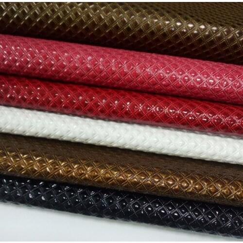 Self-adhesive 50cm*137cm Diamond pattern leather fabric DIY Handmade Sew Clothes bag home interior Accessories Synthetic Leather