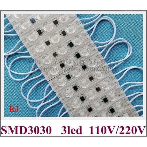 AC 220V 110V LED light module diffuse lens 172 degree waterproof 70mm*15mm SMD3030 2W 100pcs/lot hot sale no need of transformer