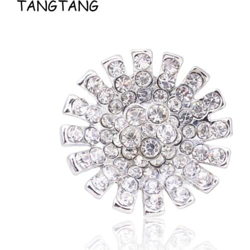 TANGTANG Brooches Crystal Rhinestone Pins Rhodium Plated Bridesmaid Girl Wedding Party Flowers Brooch Pin, Item NO.: BH7676