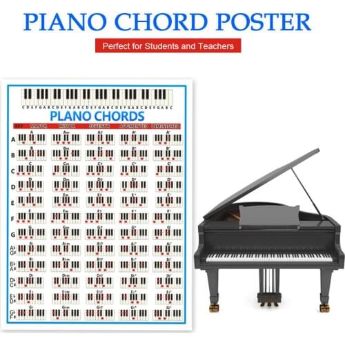Tablature Piano Chord Practice Sticker 88 Key Beginner Piano Fingering Diagram Large Piano Chord Chart Poster Dropshipping