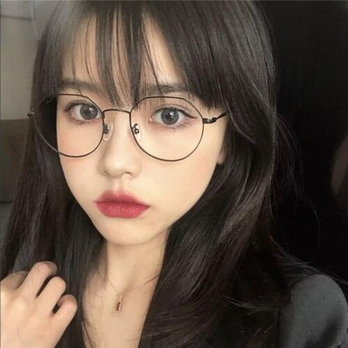 Woman round Metal Anti Blue Light Blocking Glasses Frame Men&Women Computer Games Goggles Eyeglasses Optical Spectacle Frame