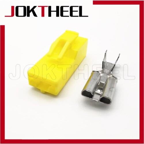 1/5/10/20 set kit 9.5mm terminal Yellow plastic unsealed female housing 1 pin connector Plug socket fuse box plug wire connector