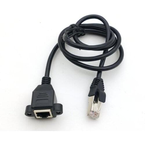 10pcs Cable RJ45 Male to Female Screw Panel Mount Ethernet LAN Network Extension connector