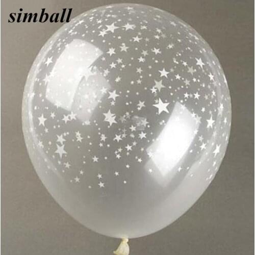 10pcs/lot 12inch Clear Star Romantic Pearl Thick Latex Balloons Transparent Balls for Birthday Wedding Party Decoration Balloons