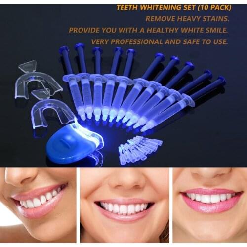 10 Pieces Professional Dental Equipment Teeth Whitening Gel Tooth Whitening System Whitener Bleaching Kit Oral Care Gel Kit