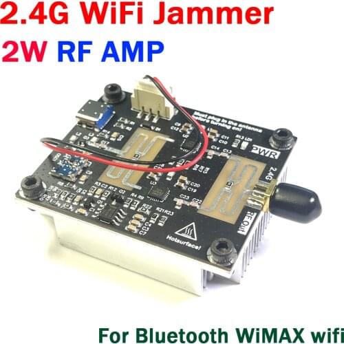 2.4G WiFi Sweep Frequency Jammer shield signal interference 2W RF amplifier for 2.4GHZ Bluetooth WiMAX
