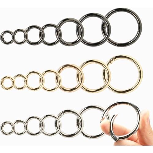 20Pcs 20-34MM Openable Keyring Metal Spring Gate O Ring Leather Bag Belt Strap Buckle Dog Chain Snap Clasp Clip Trigger Luggage