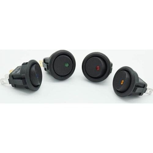 4Pcs/lot 3 Pins With Led Lights Switch 12V 16A DC 23 * 23 * 25mm Cat Eye Switch Car Auto Boat Round Rocker Switch ON-OFF