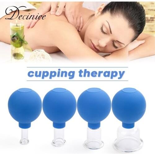 4pcs Silicone Cupping Therapy Sets Traditional Back Massage Cupping Suction Cups Acupuncture Kit Healthy Treatment Massage Tools