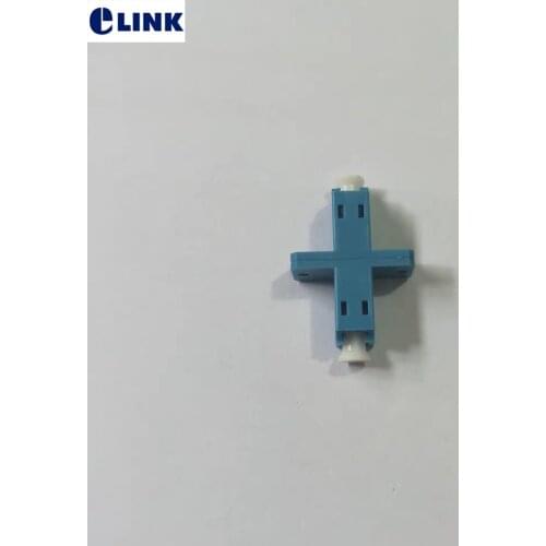 50 pcs LC simplex fiber adapter with flange LC UPC optical fibre coupler blue plastic housing ftth connector free shipping ELINK