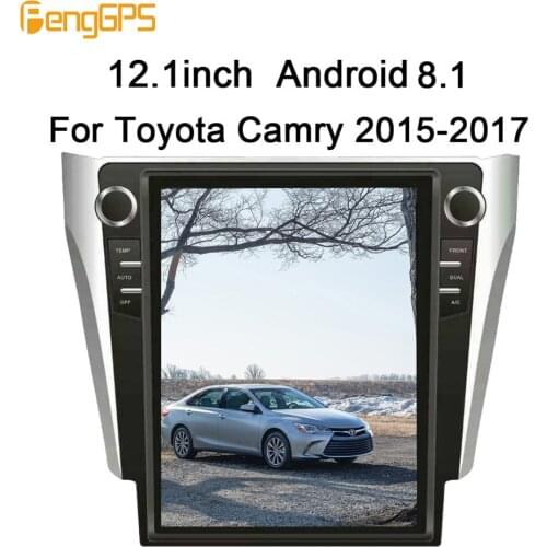 Tesla style 12.1inch Android Car Radio GPS Navigation Stereo for Toyota Camry Aurion 2015 2016 2017 no Car DVD Player Multimedia