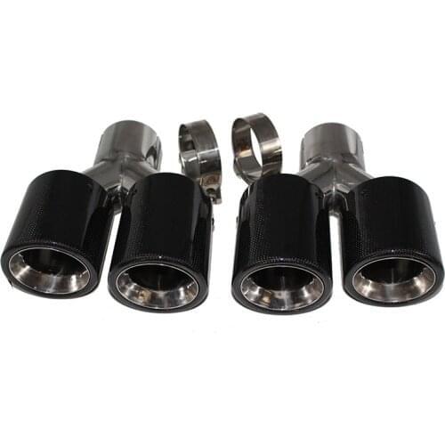 Car Accessories Exhaust pipe tail mouth Y-shaped curled bell mouth double mouth carbon fiber tail throat four outlet muffler