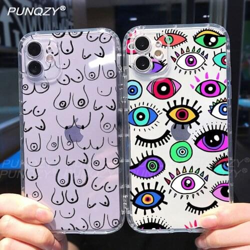Abstract line art phone case For iPhone 12 Pro Max 7 8 Plus X XR XS 11 pro MAX 6S Plus SE Lucky Eye Evil Eye TPU Silicone Cover