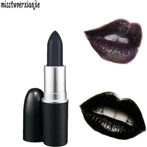 Black lip make up women sexy lipstick brand beauty makeup nude lipstick baby lip black lip gloss Korean cosmetics matte batom