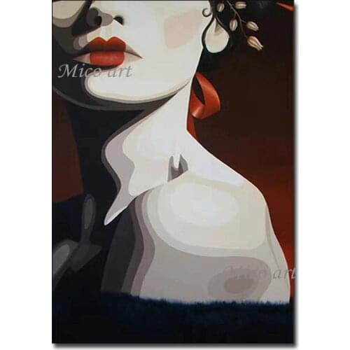 Hotel Decor Nude Sexy Lady Portrait Art Hand Painted Girl Oil Painting Artwork New Latest Figure Wall Canvas Art For Bedroom