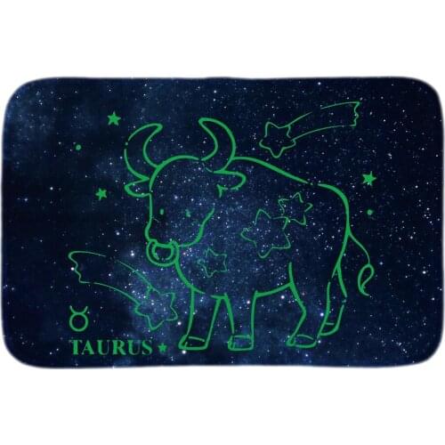 Zodiac Signs Taurus Printed Decorative Indoormat Soft Door Mat Short Plush Bathroom Floor Mats Stars Carpets