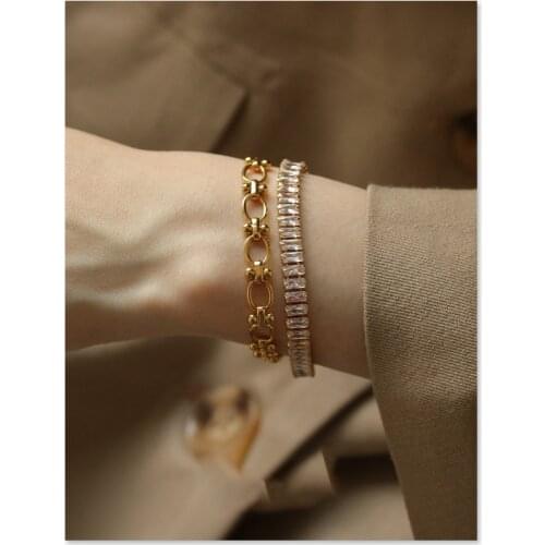 Brass Gold Silver Color Elegant Fashion Wedding Party Square Shiny Zircon Charm Luxury Bracelet Jewelry for Women Gift 2020 New